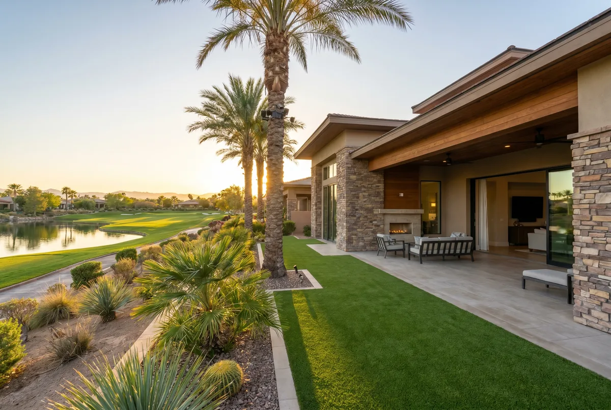 Luxury homes with sliding glass doors in Canyon Gate, Las Vegas