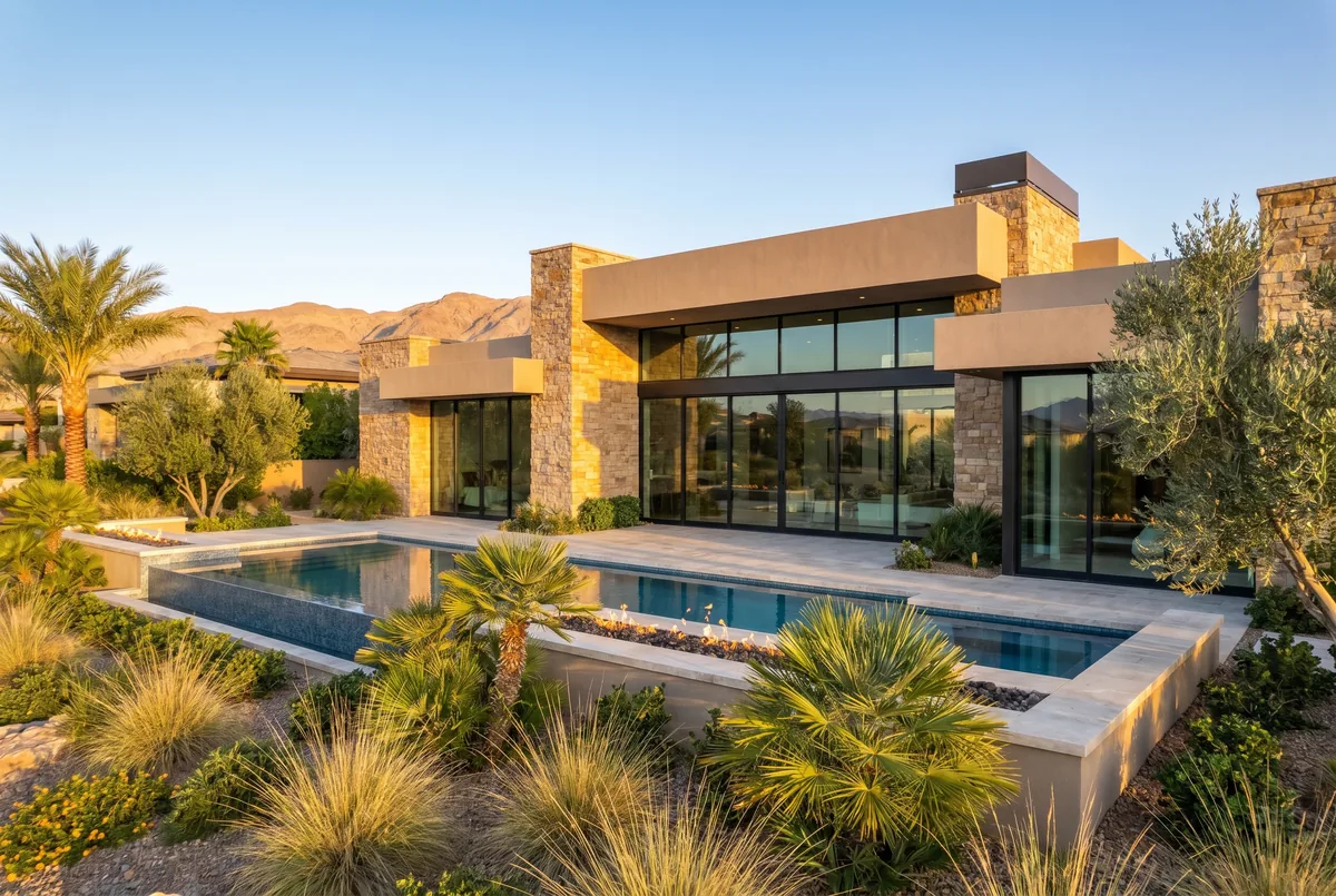 Luxury homes with sliding glass doors in Henderson, Las Vegas