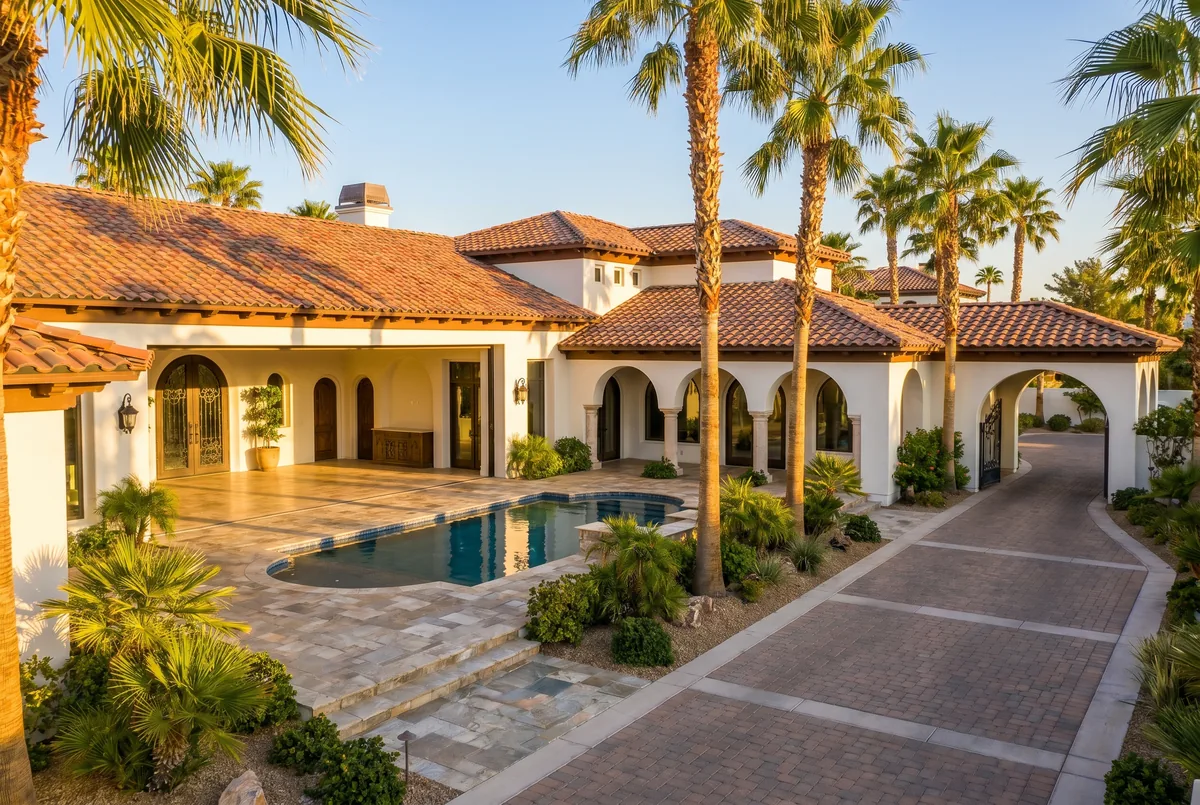 Luxury homes with sliding glass doors in Spanish Trail, Las Vegas