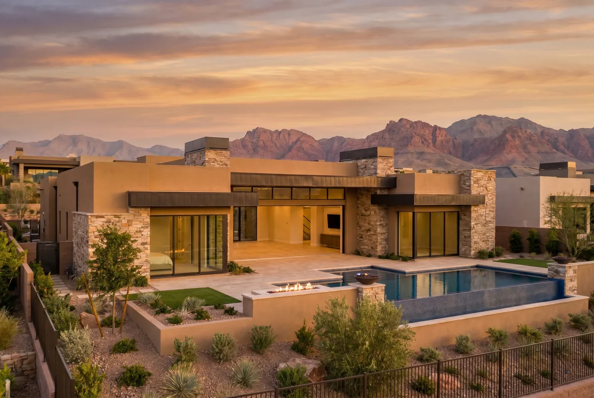 Luxury homes with sliding glass doors in Summerlin, Las Vegas